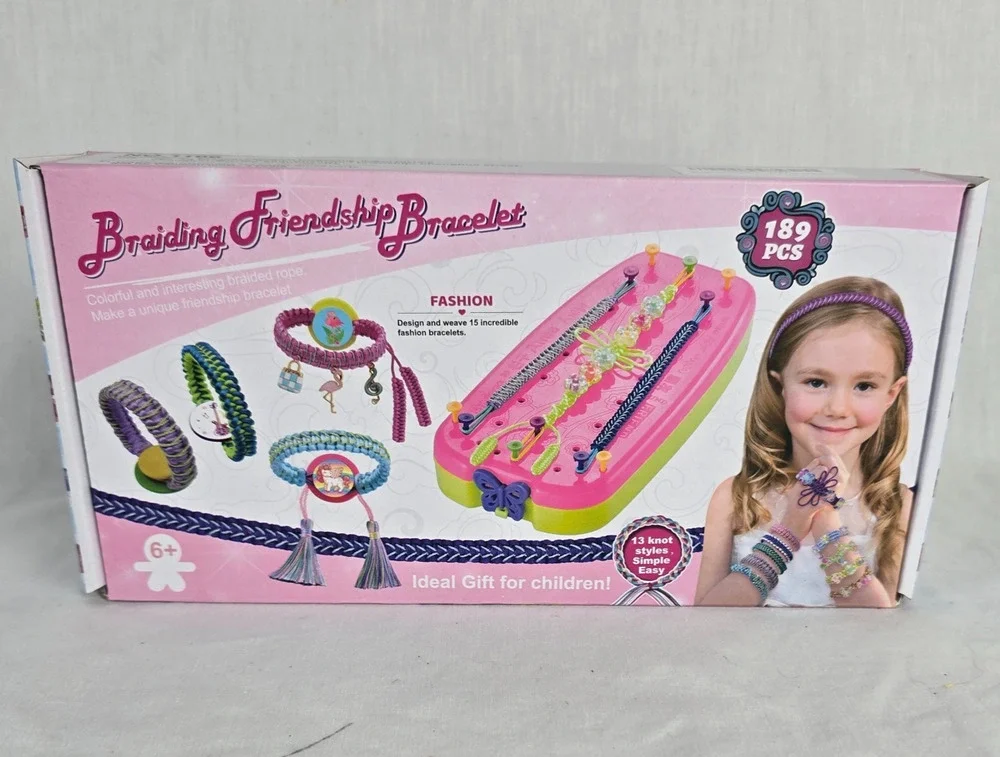 Onwoli Braiding Friendship Bracelet Making Kit Pink Colorful 189 Pieces NIB